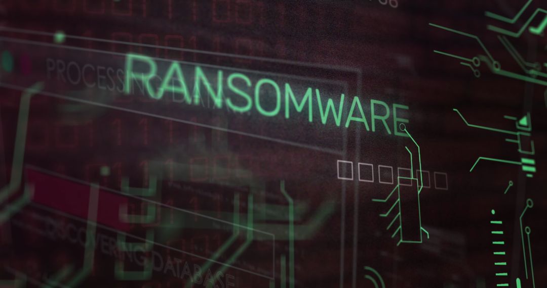 Ransomware Alert on Futuristic Digital Security Interface