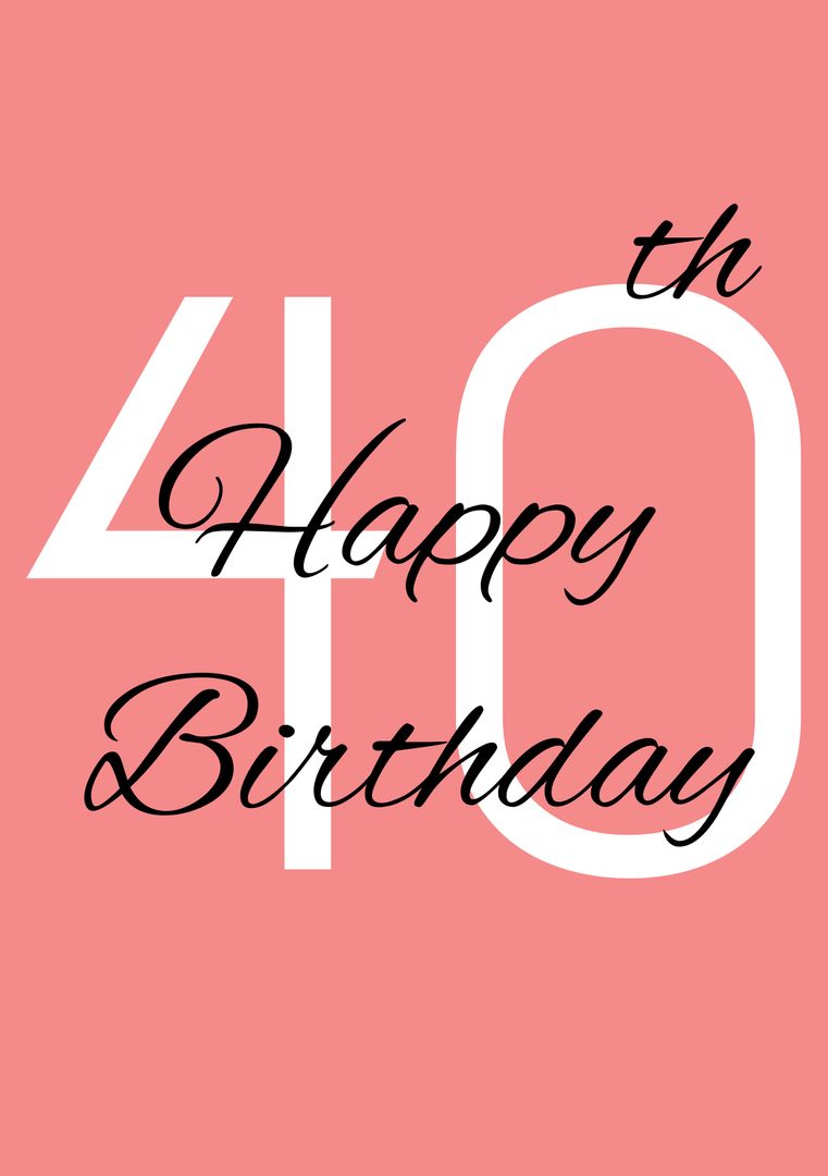 40th Birthday Celebration on Pink Background with Stylish Font