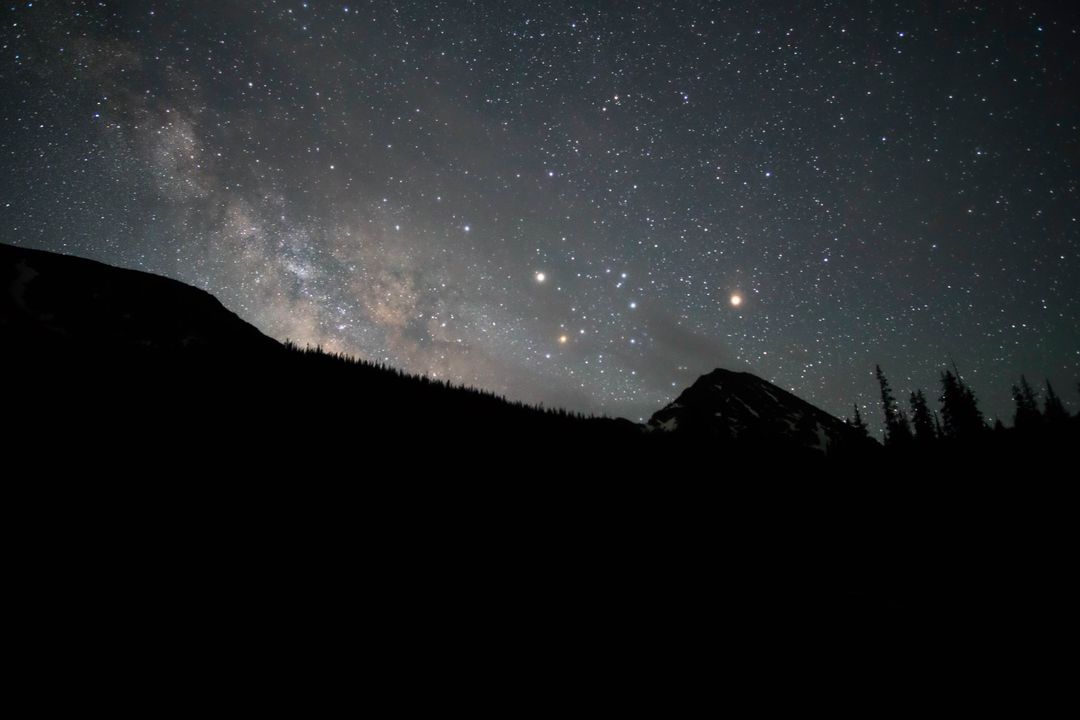 Stunning Milky Way over Mountain Range with Starry Sky - Free Images, Stock Photos and Pictures on Pikwizard.com