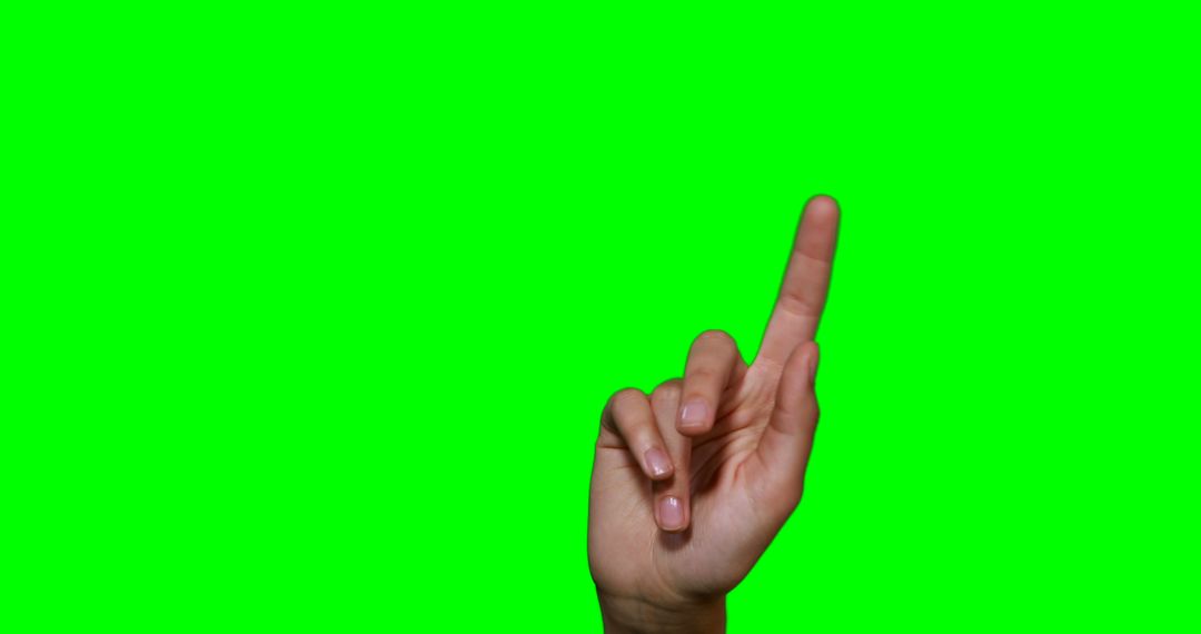 Hand Pointing Upward Gesture on Green Background - Free Images, Stock Photos and Pictures on Pikwizard.com