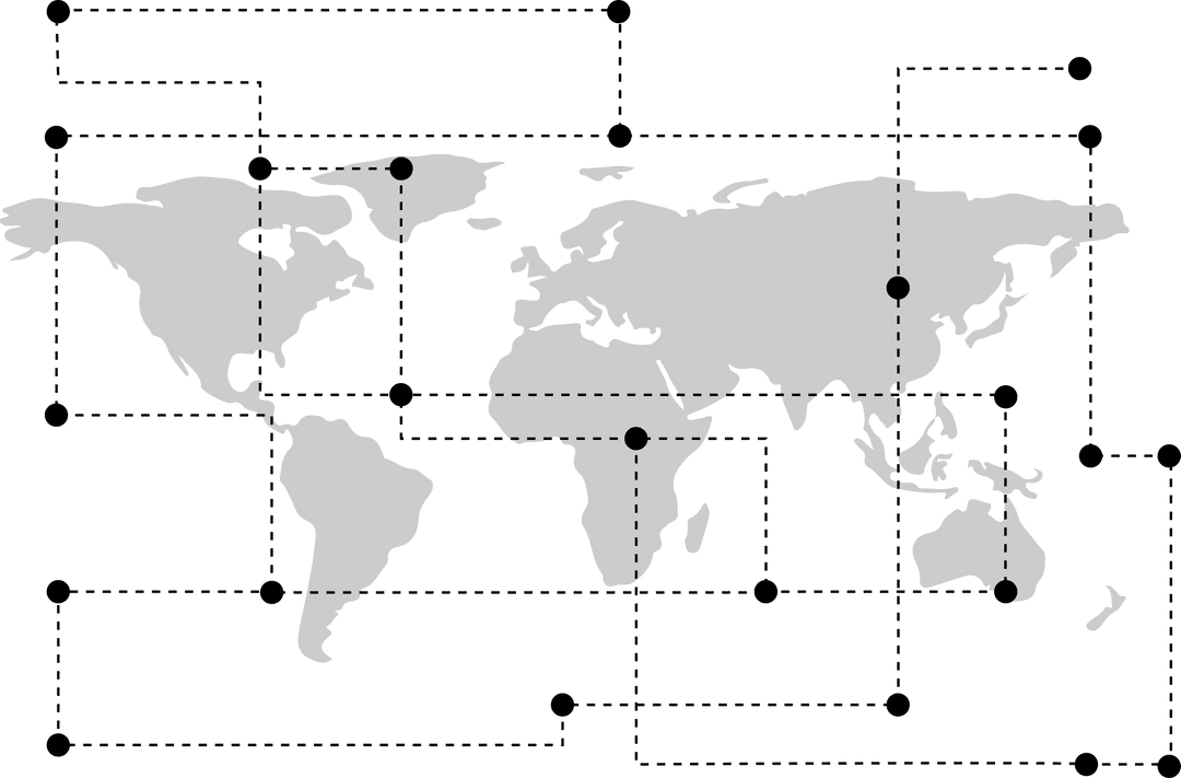 Digital World Map with Global Connection Network on Transparent Background - Download Free Stock Images Pikwizard.com