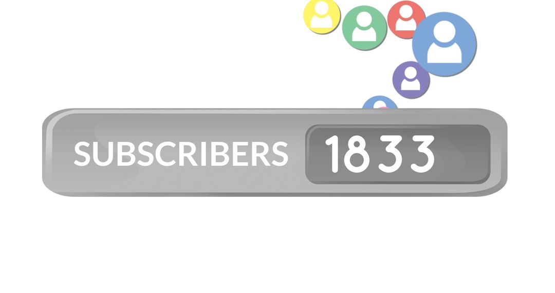 Subscribers Count Growing with Colorful Profile Icons