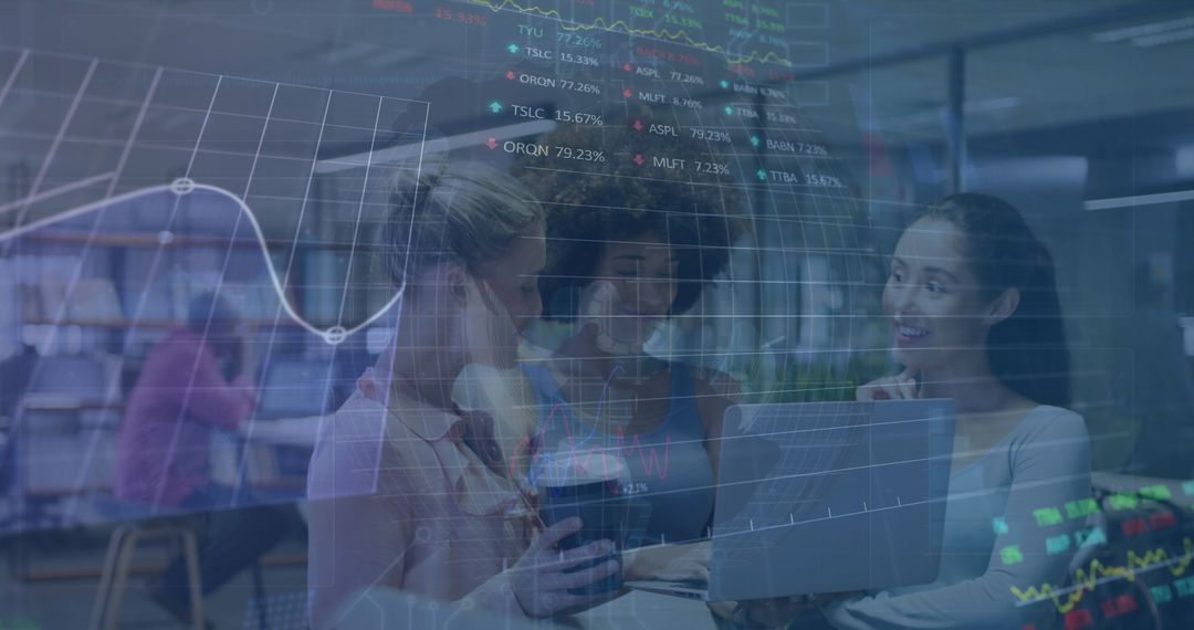 Diverse Business Team Analyses Financial Growth Data