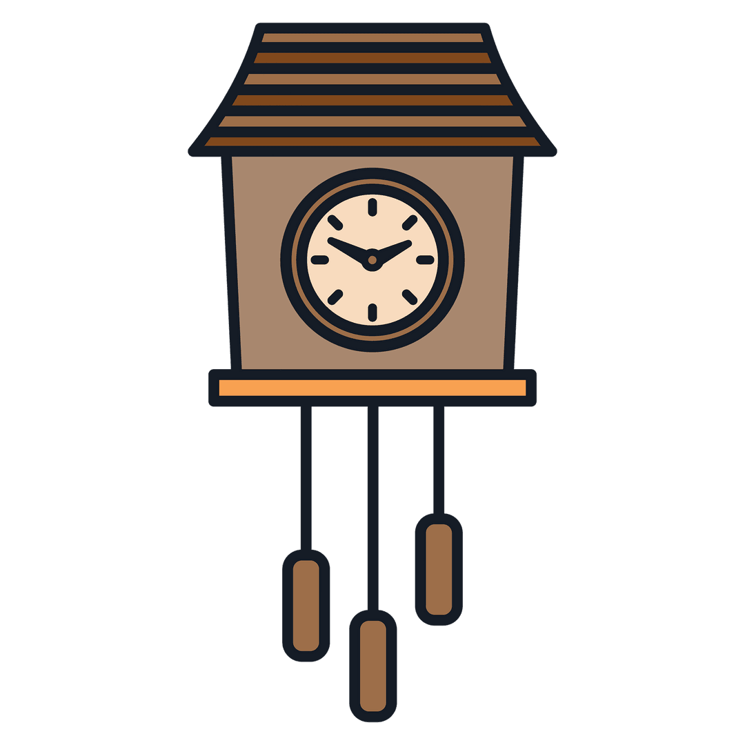 Cuckoo Clock Illustration Transparent Background Classic Design