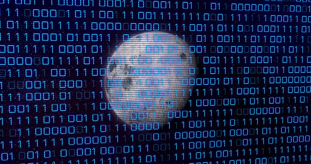 Planet Orb Globe Surrounded by Binary Code Matrix - Free Images, Stock Photos and Pictures on Pikwizard.com