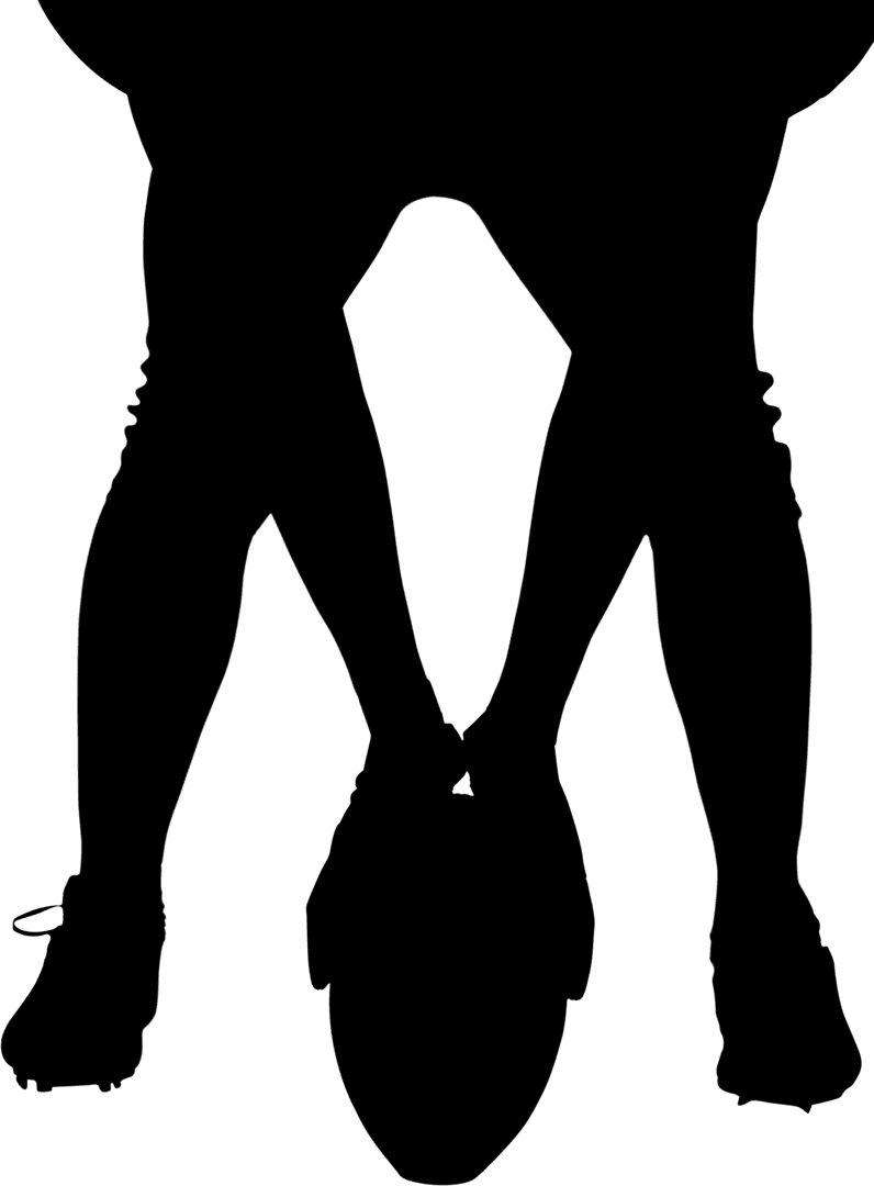 Transparent Silhouette of Football Player Reaching for Ball