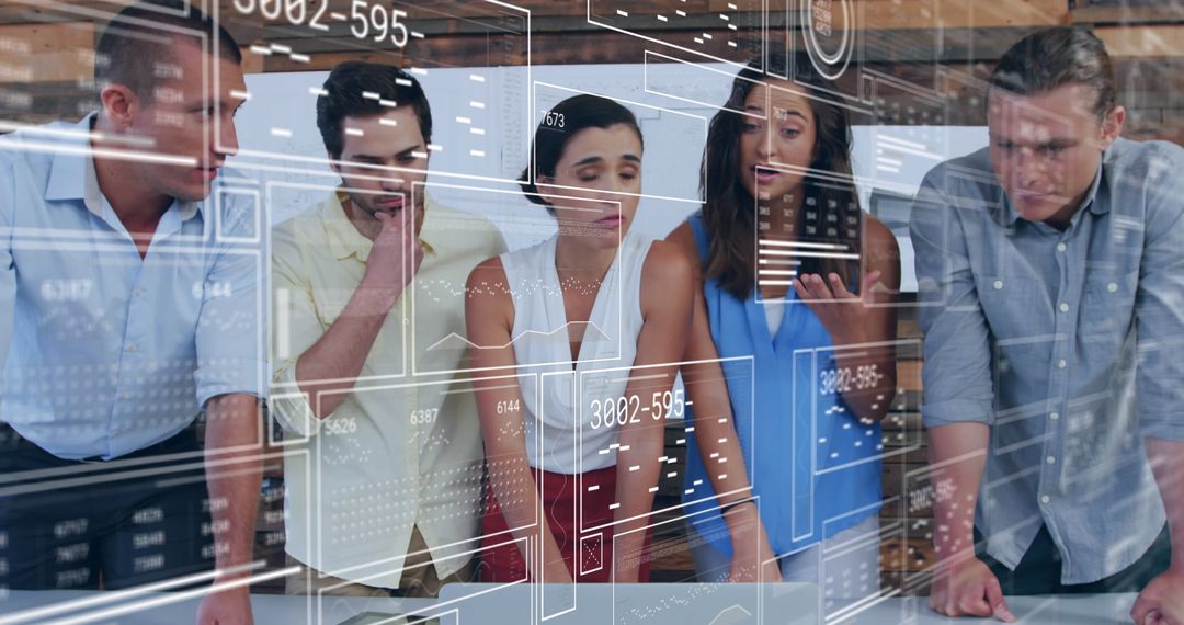 Diverse Team Analyzing Digital Data and Progress Metrics Together