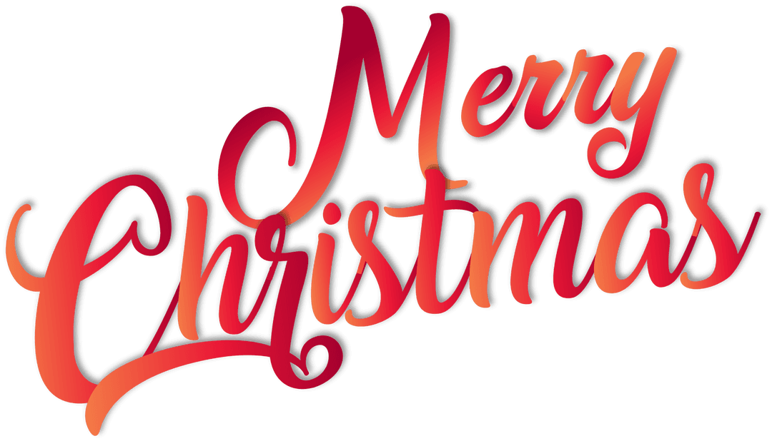 Elegant Gradient Merry Christmas Transparent Text Design