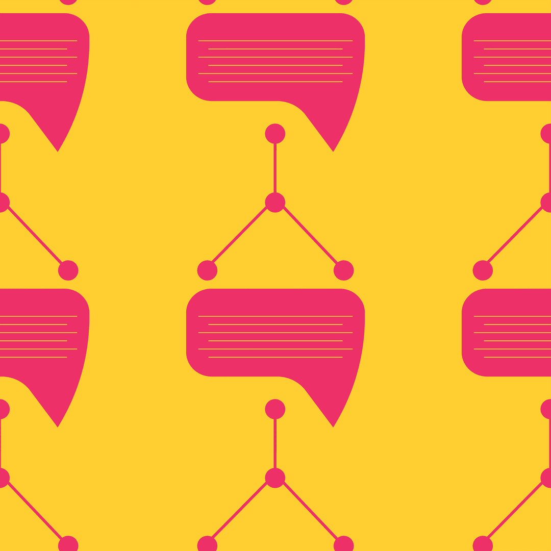 Transparent Speech Bubble Patterns on Vibrant Background