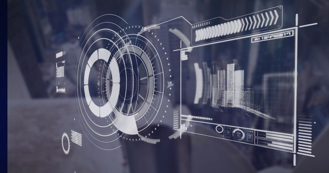 Futuristic Data Analytics and Cityscape Interface