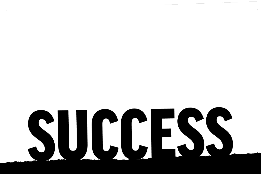 Success Typography on Transparent Background