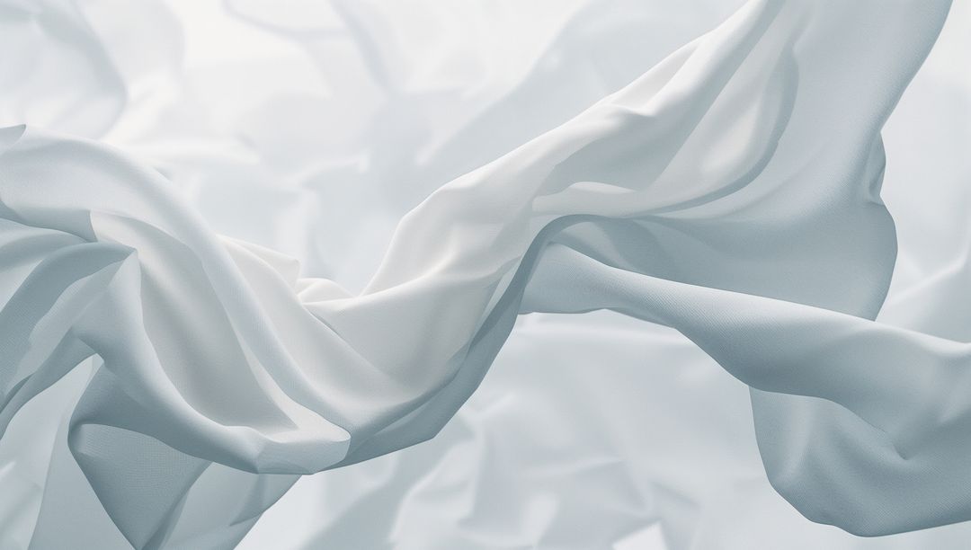 Floating White Fabric with Graceful Curves