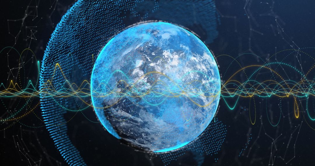 Globe with Digital Network and Data Connections for Global Technology
