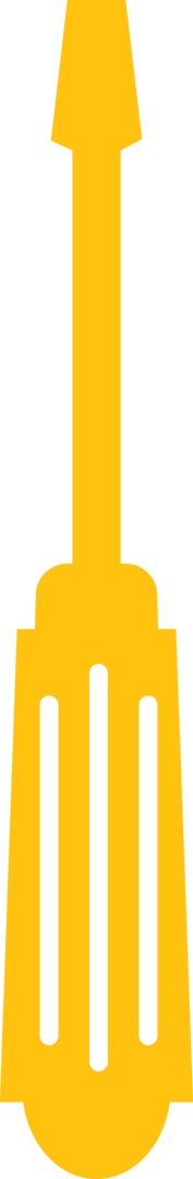 Stylized Yellow Screwdriver Icon on Transparent Background