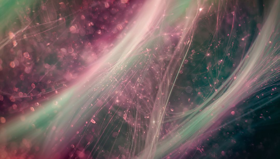 Ethereal Abstract Light Ribbons with Bokeh Particles