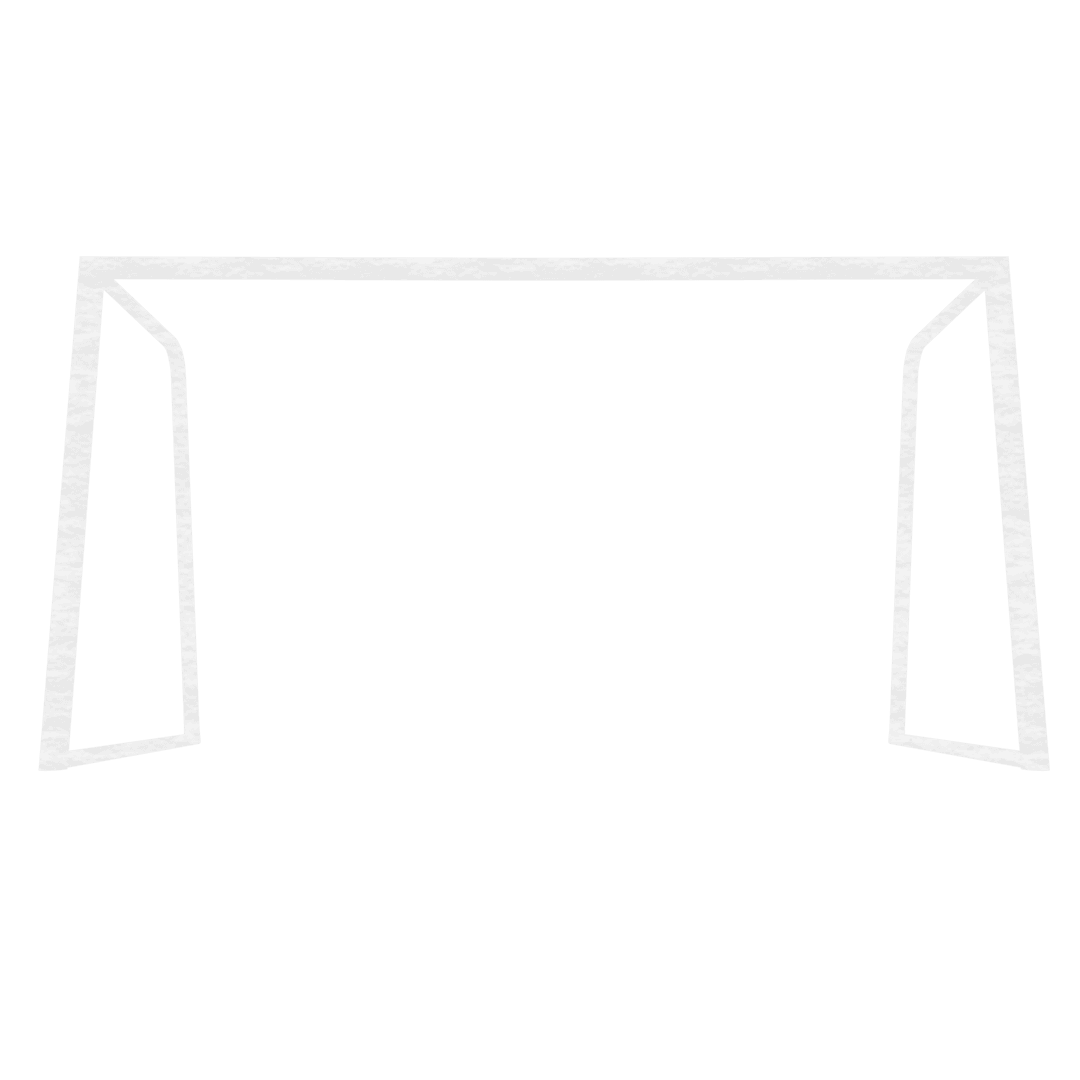 Transparent White Football Goalpost Illustration on Empty Background
