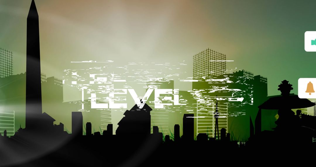 Digital Interface Concept with Urban Cityscape