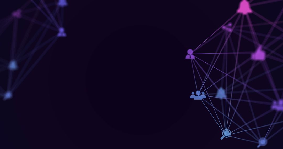 Abstract Global Network Connections with Icons