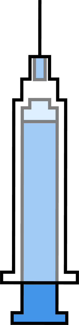 Minimalist Medical Syringe Icon with Needle Durable and Transparent