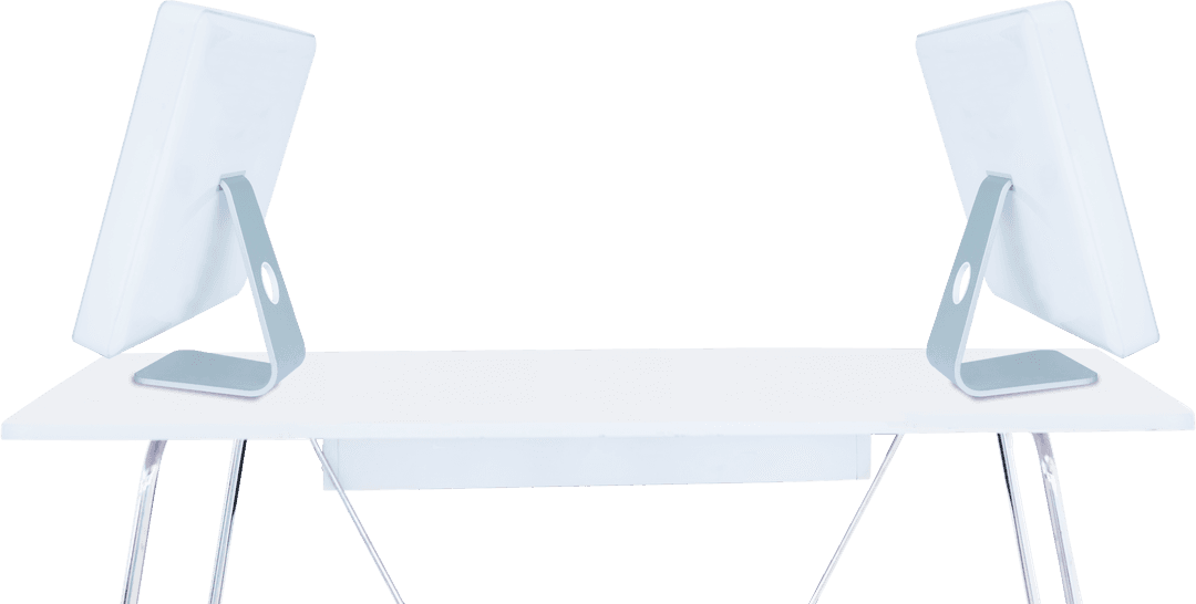 Transparent Desk with Dual Monitors Image with Professional Style