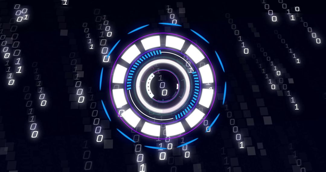 Futuristic Digital Interface with Binary Data Code and Scanning - Free Images, Stock Photos and Pictures on Pikwizard.com