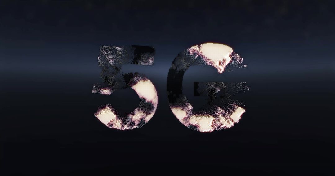 3D Textured 5G and Dark Background Highlighting Connectivity