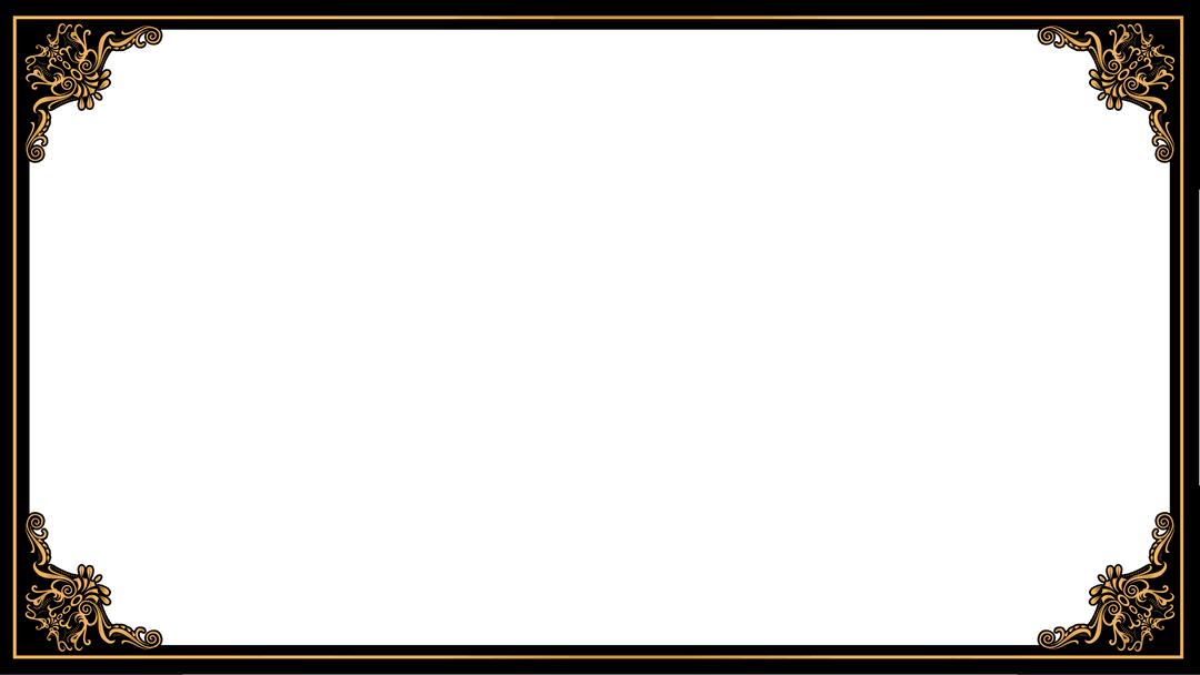 Elegant Vintage Gold Ornate Frame on Transparent Background