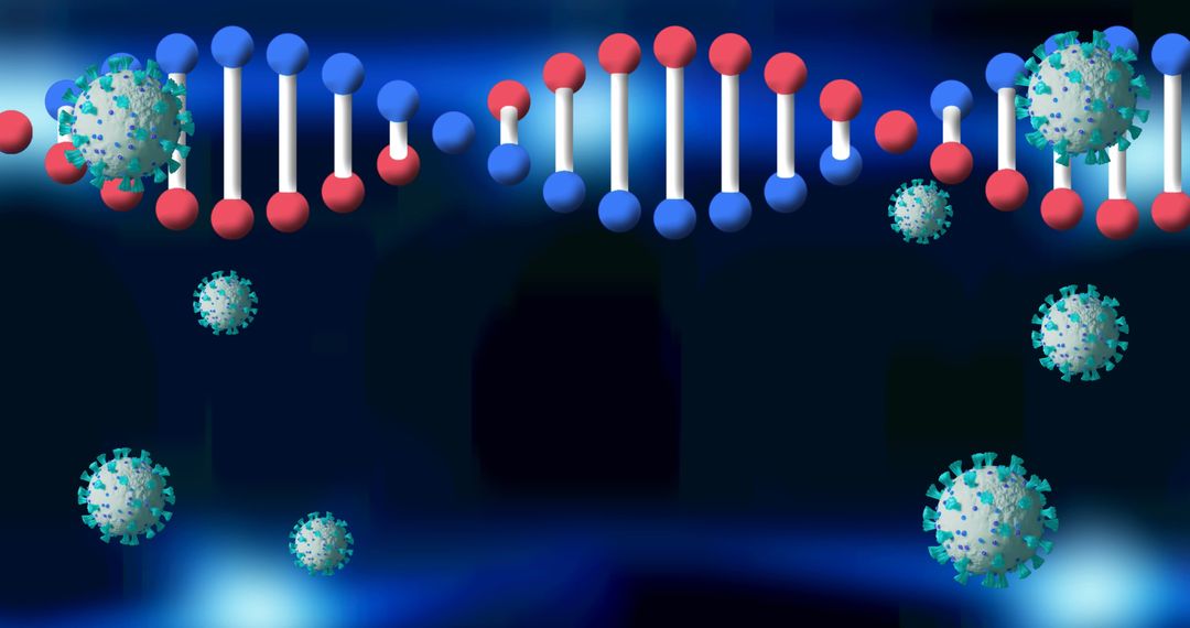 Digital Representation of DNA with Cells on Futuristic Background