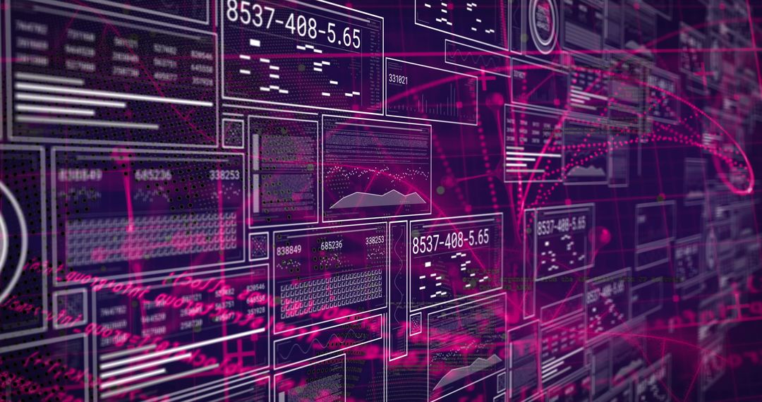 Digital Interfaces with Holographic Graphs and Data on Abstract Background
