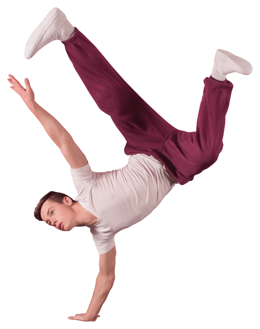 Elegant Handstand Acrobatic Pose Clarity on Transparent Background
