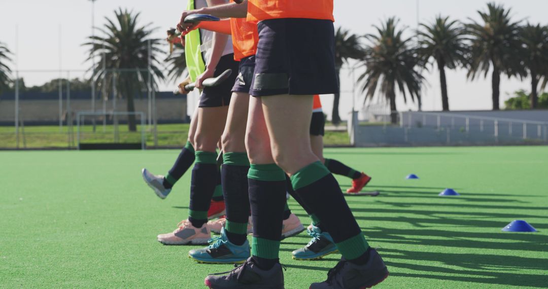 Field Hockey Players at Practice Session on Outdoor Turf - Free Images, Stock Photos and Pictures on Pikwizard.com