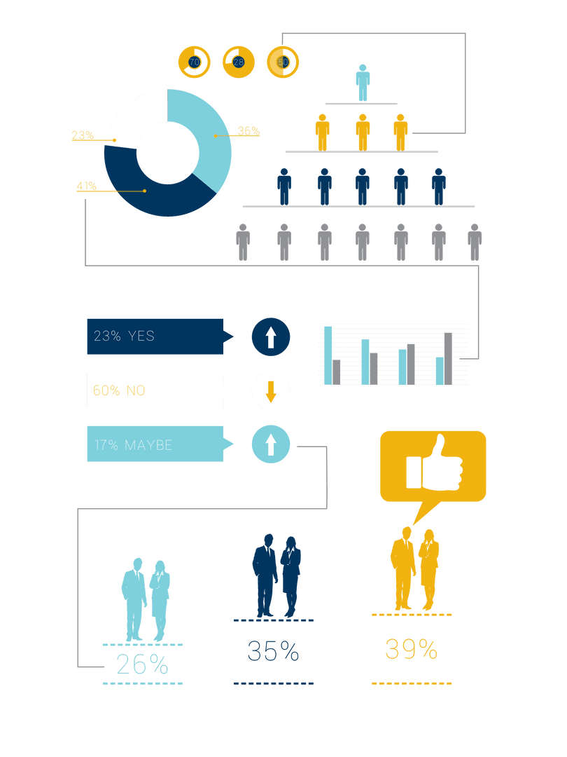 Transparent Business Data Illustration with Figures and Charts