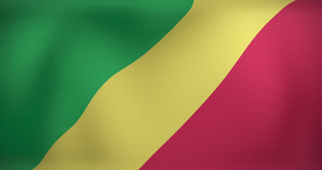 Waving Republic of Congo Flag in Motion