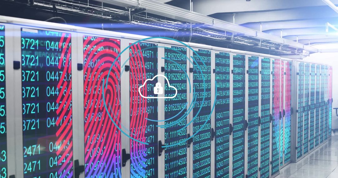 Secure Data Center with Server Cabinets and Digital Protection