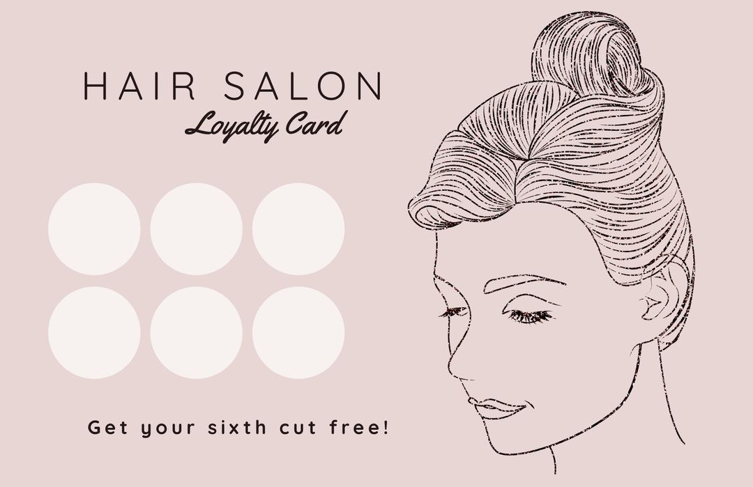 Elegant Hair Salon Loyalty Card for Beauty and Spa Services - Download Free Stock Templates Pikwizard.com