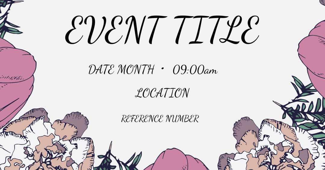 Elegant Floral Invitation Template for Wedding or Spring Events