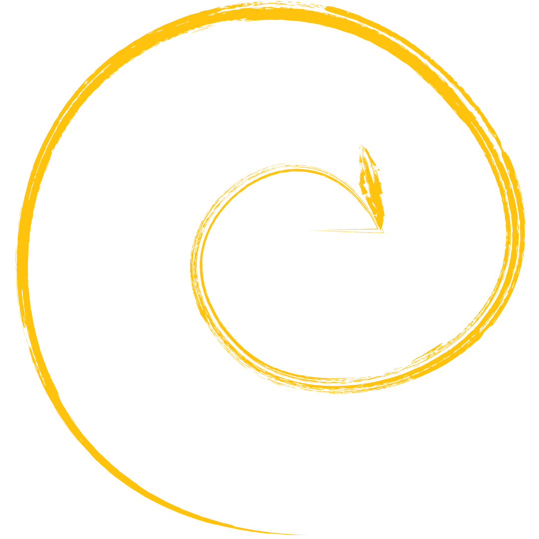 Yellow Spiral Painted Illustration on Transparent Background