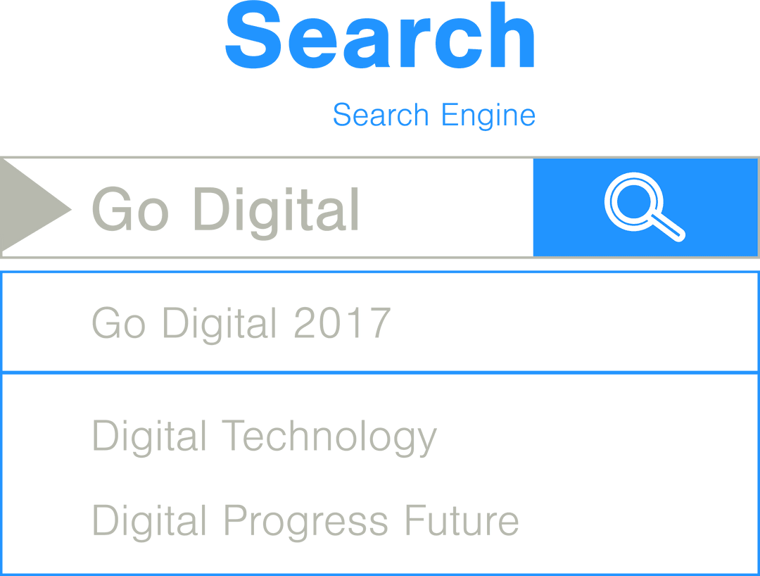 Transparent Digital Search Box Interface Illustration