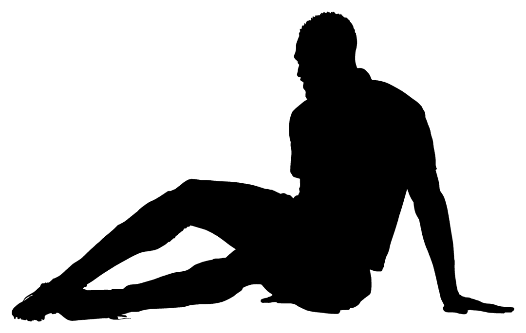 Silhouette of Person Resting with Transparent Background for Sports Themes