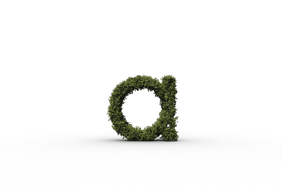 Green Leaf Alphabet with Transparent Background Creative Design