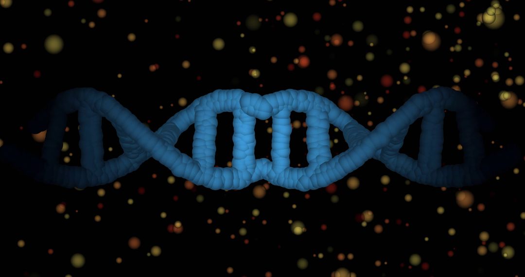 Digital DNA Helix Rotating in Cosmic Background