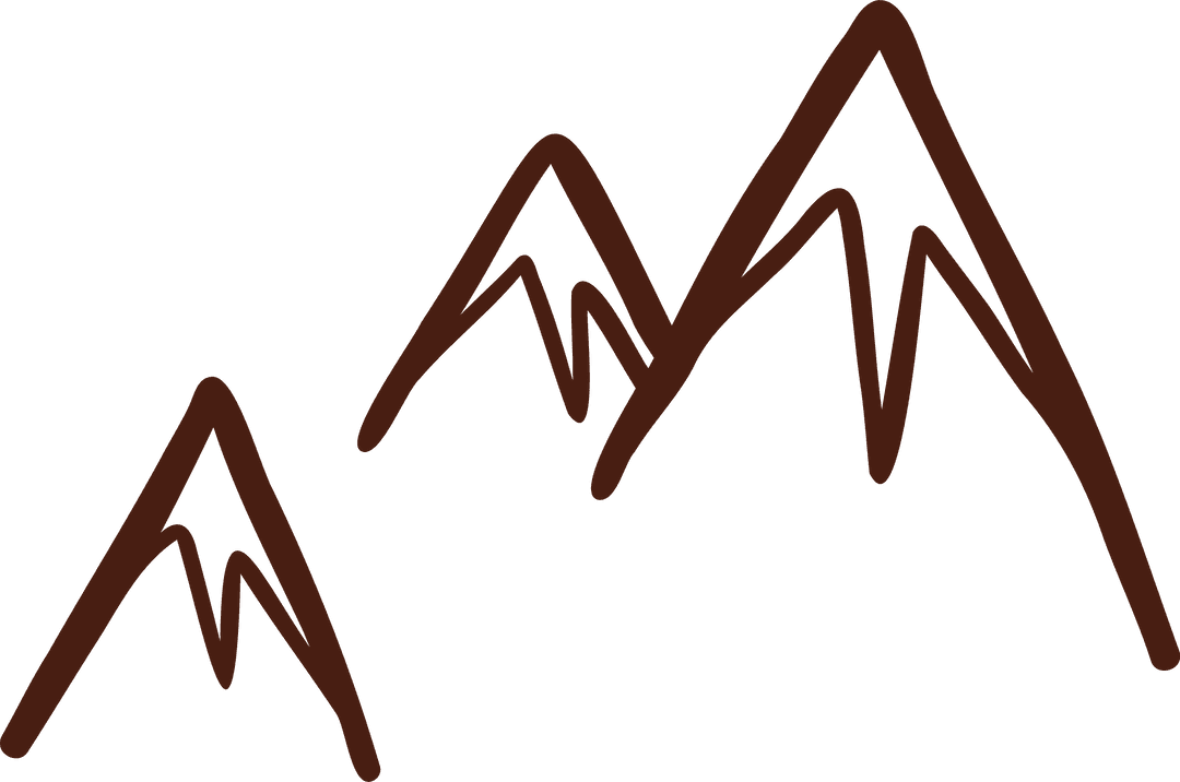 Minimalist Mountain Peaks Illustration on Transparent Background