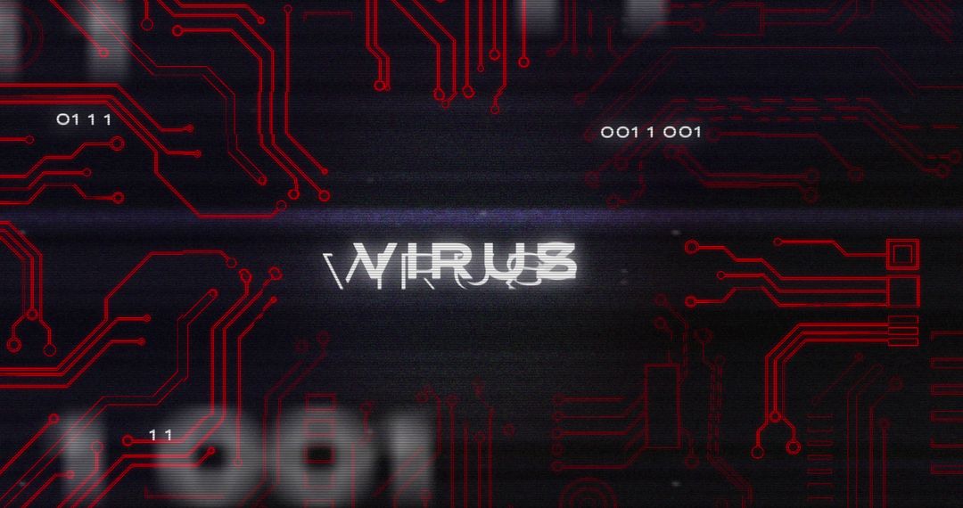 Digital Circuit Board with Virus Distortion Effects