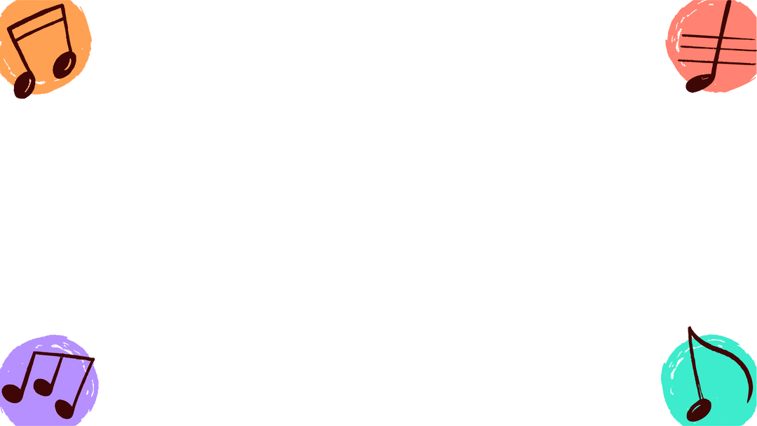 Colorful Music Note Icons on Transparent Background