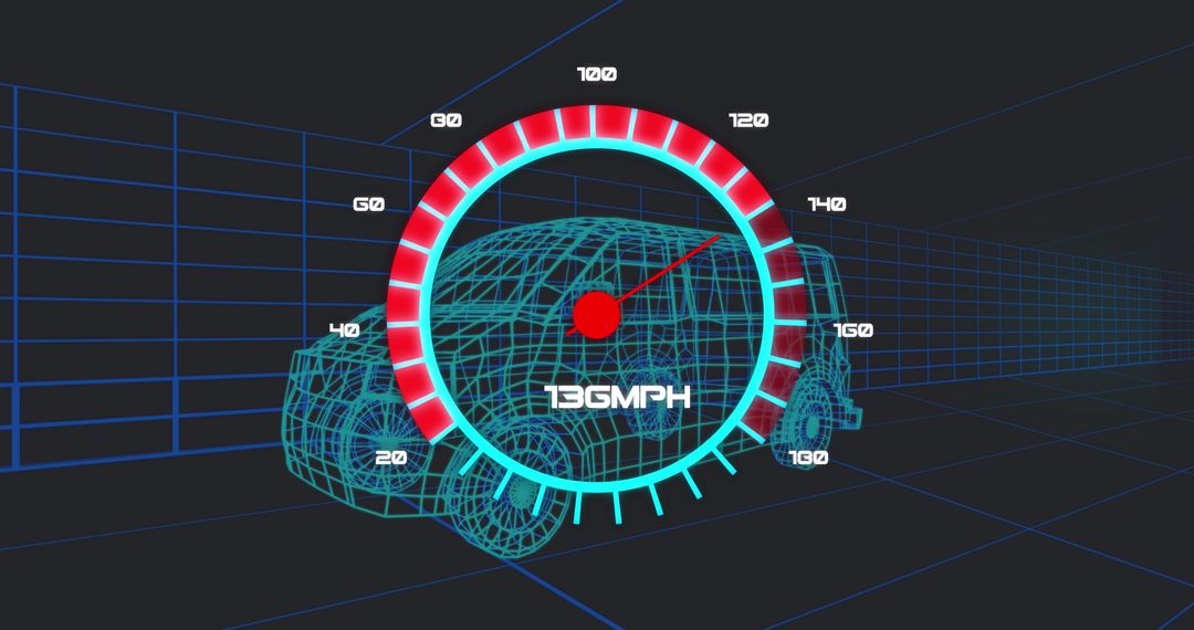 3D Car Model with Digital Speedometer