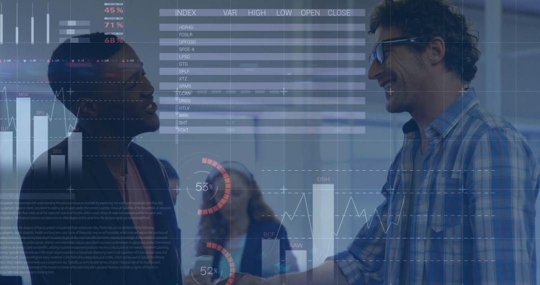 Colleagues Discussing Digital Data Analytics in Modern Office