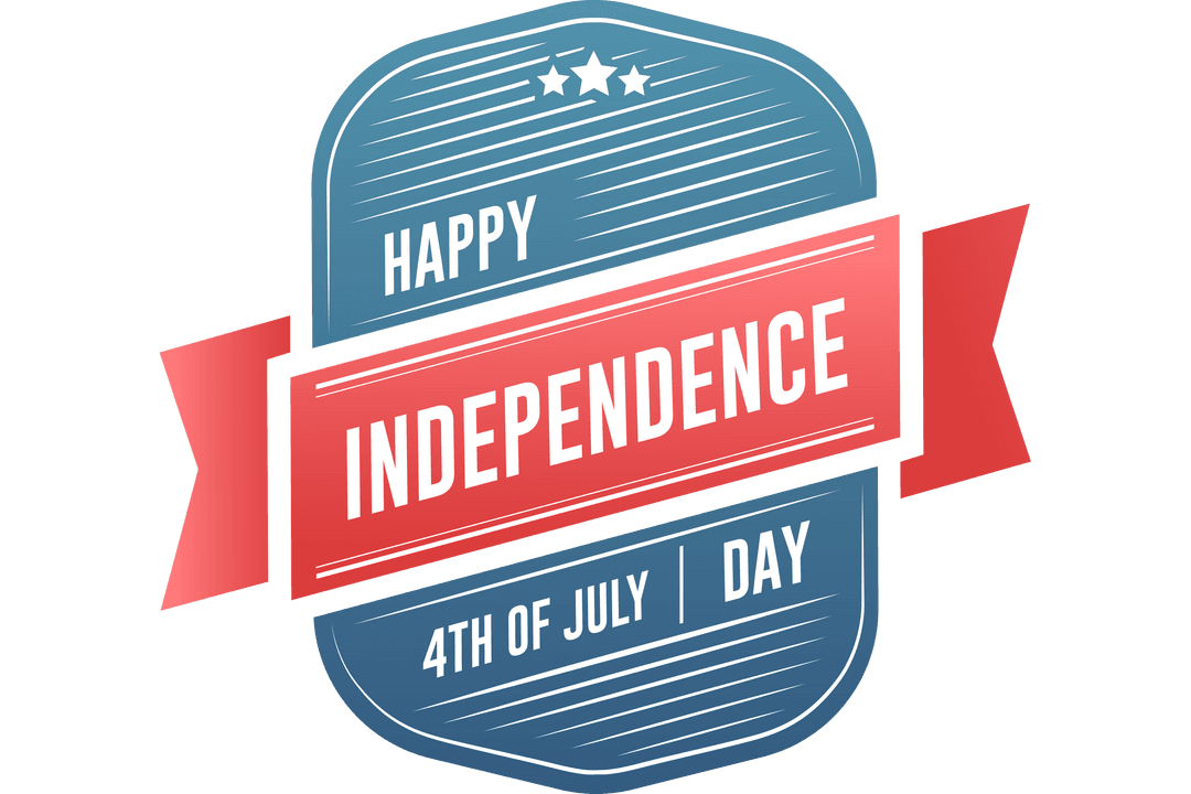 Happy Independence Day Badge on Transparent Background