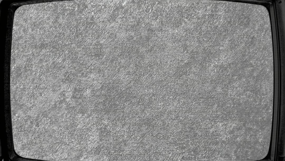 Vintage CRT Television with Static Noise and Black Bezel