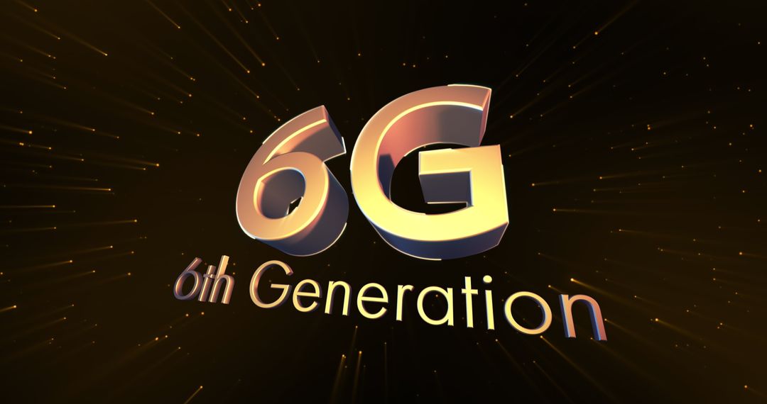 Futuristic 6G Text with Digital Particles