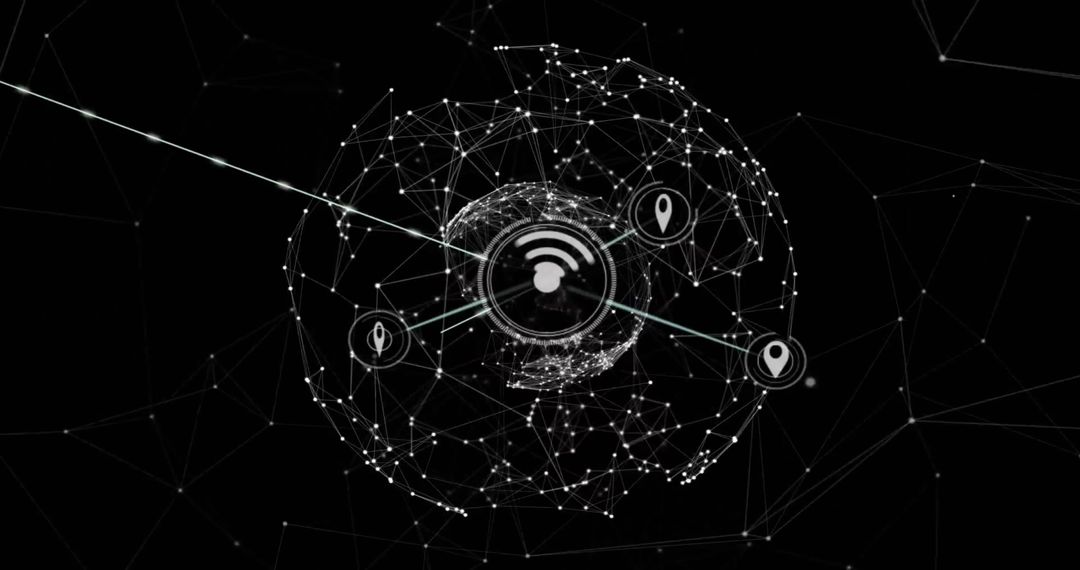 Futuristic Global Network Connections with Digital Interface